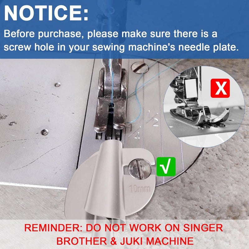 Sanchamy 2025 Upgraded Universal Sewing Rolled Hemmer Foot Set 8 Sizes Rolled Hem Presser Foot [3-10mm] Wide Rolled Hem Foot for Home Industrial Sewing Machine Sewing Supplies[8Pcs-3/4/5/6/7/8/9/10mm] - Image 4